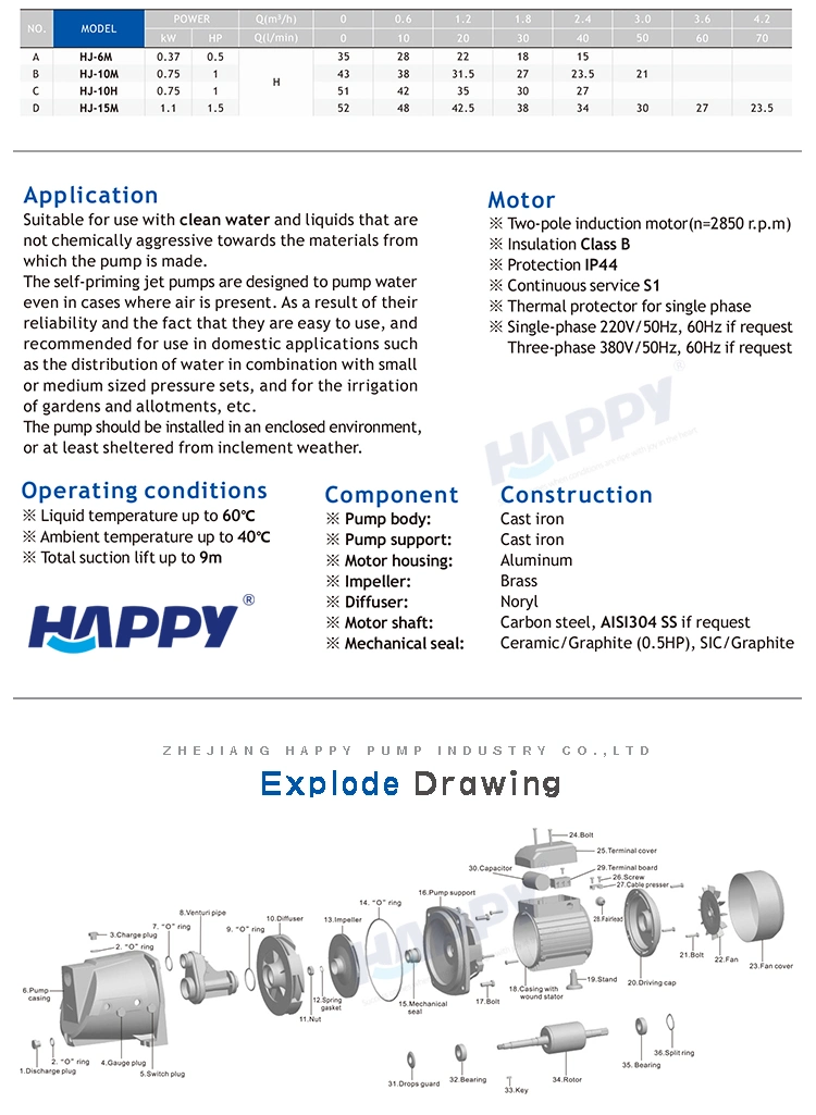 Manufacturer Stainless Steel Sewage Deep Well Irrigation Garden High Centrifugal Self-Priming Jet Electric Solar Surface Automatic Submersible Water Pump